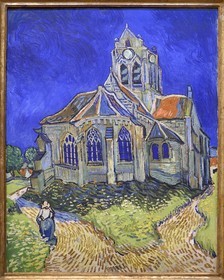 France, Paris (75), le musée d'Orsay, L'Eglise d'Auvers-sur-Oise, vue du chevet (1890) par Vincent van Gogh