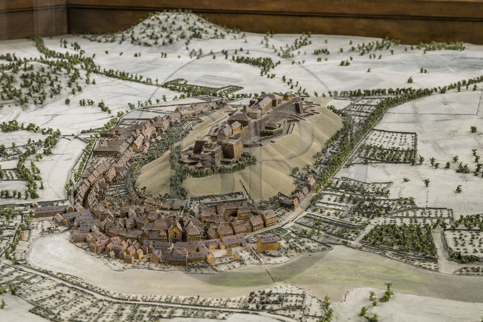 France, Moselle (57), Parc régional des Vosges du nord, Bitche, la citadelle fortifiée par Vauban, la chapelle abrite le plan-relief original de Bitche datant 1794 exécuté à l'échelle 1:600