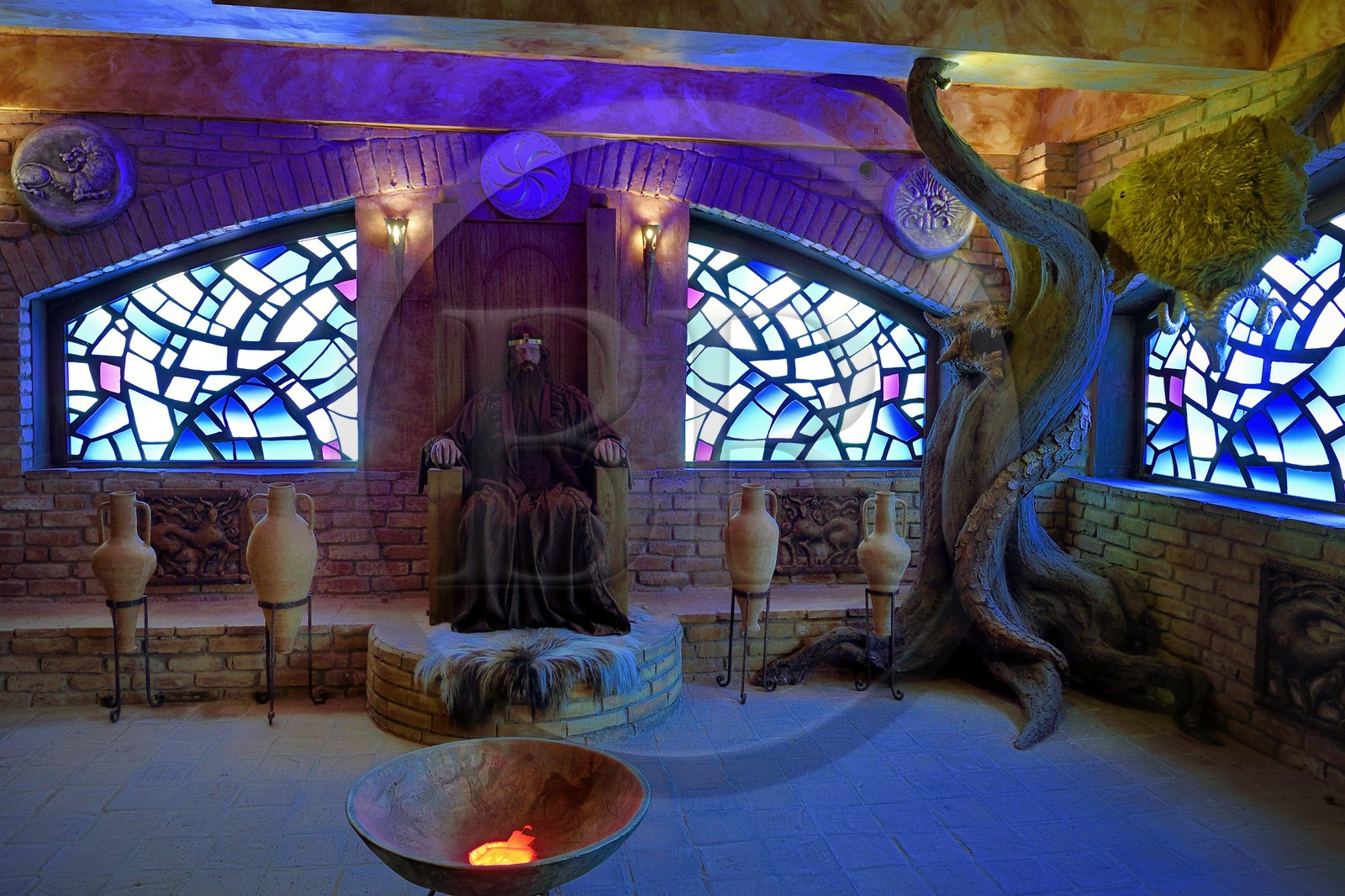 Géorgie, Iméréthie, Kutaissi, reconstitution du mythe de Jason et la Toison d'Or avec le roi Eétès, le père de Médée la Magicienne qui tomba éperdument amoureuse de Jason l'Argonaute