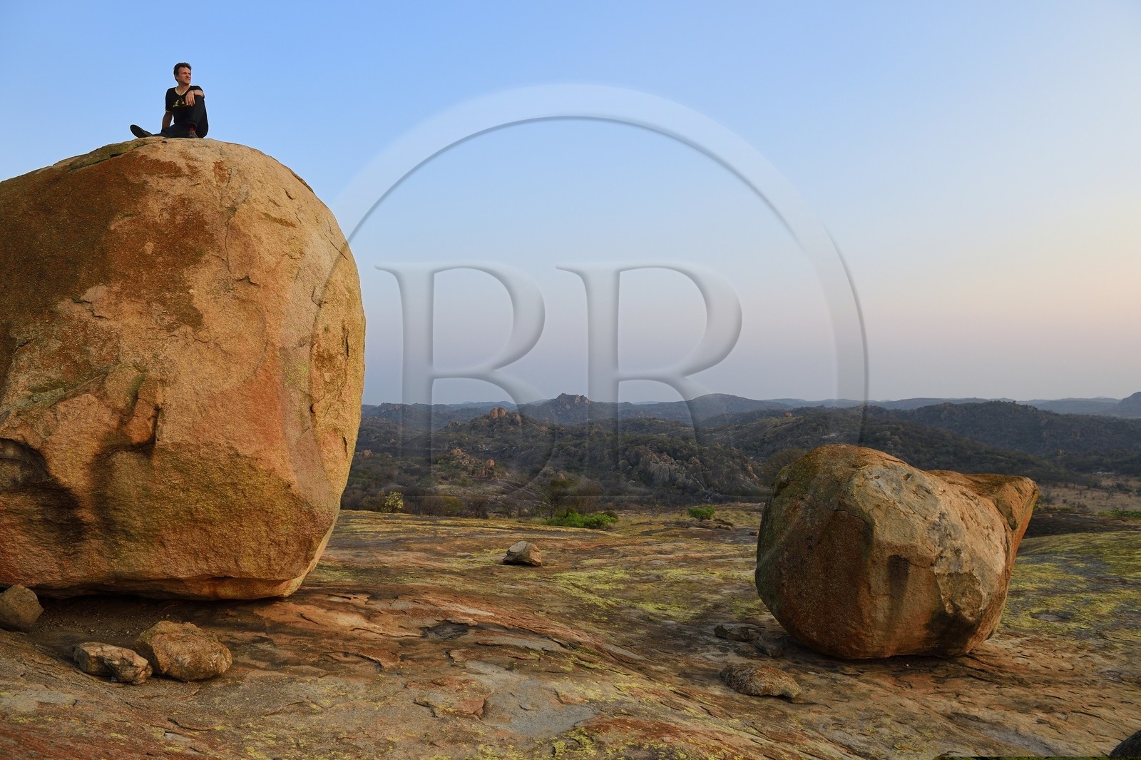 Zimbabwe, Matabeleland South Province, Matobo or Matopos Hills National Park, listed as World Heritage by UNESCO, rock formation on Malindidzimu hill (house of the goodwill spirits) at the summit of View of the World where Cecil Rhodes is buried