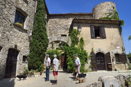 France, Var, the Dracenie, village de Tourtour, labelled Les Plus Beaux Villages de France (The Most Beautiful Villages of France), old castle called Laval castle from the 12th century transformed into a dwelling