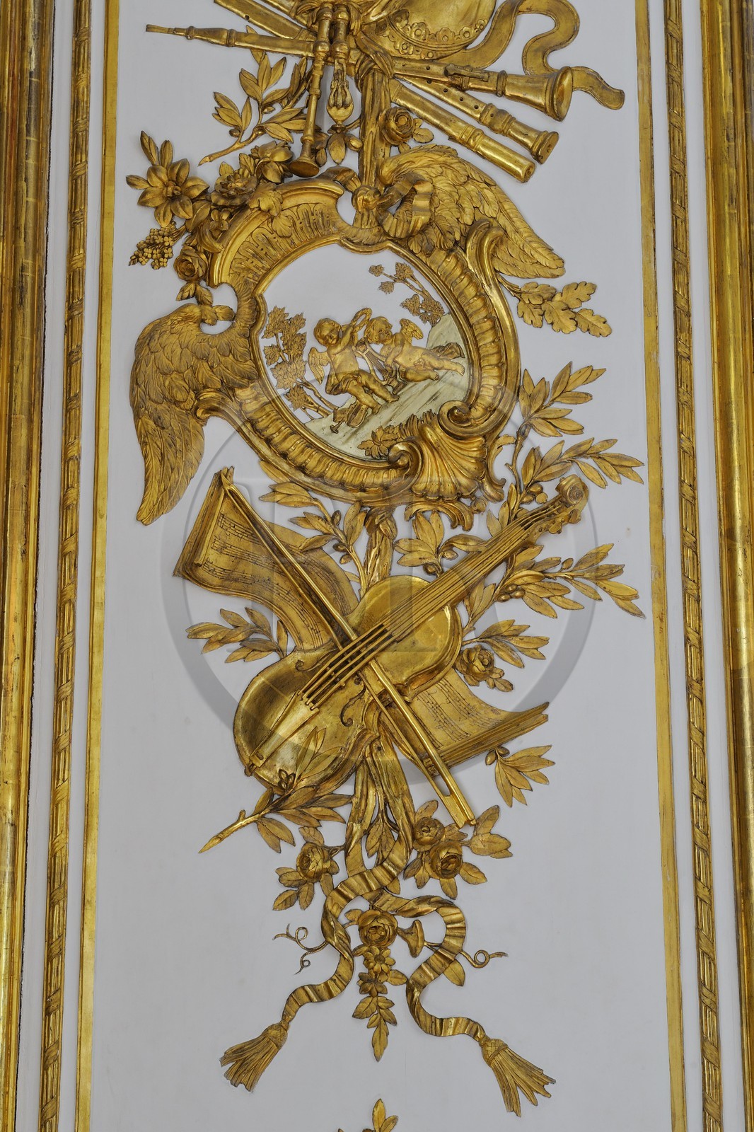 France, Yvelines (78), château de Versailles, classé Patrimoine Mondial de l'UNESCO, appartement privé du Roi, cabinet de Madame Adélaïde où Mozart enfant se serait produit au clavecin