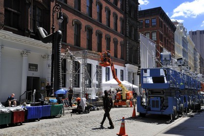 Etats-Unis, New York, Manhattan, Soho, quartier historique des immeubles en Cast Iron sur Greene Street, tournage de Men in Black 3