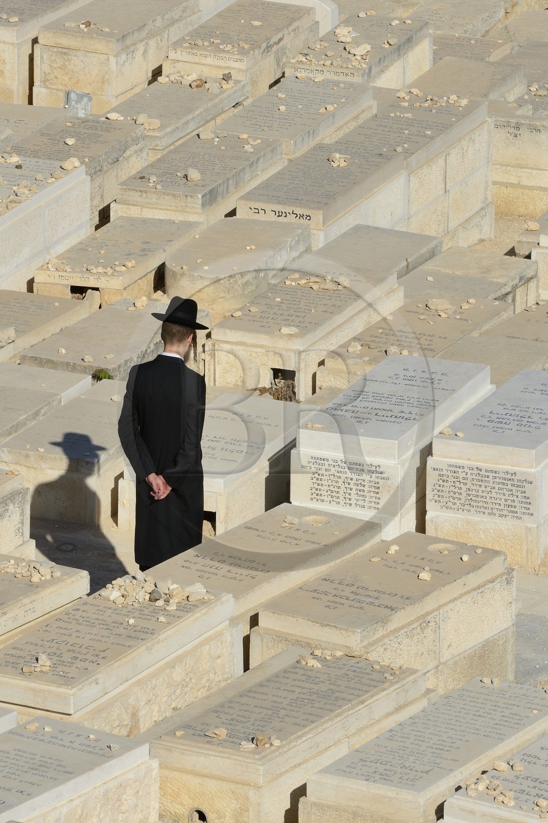 Israel, Jérusalem, ville sainte, vieille-ville classée Patrimoine Mondial de l'UNESCO, le cimetière juif sur le Mont des Oliviers