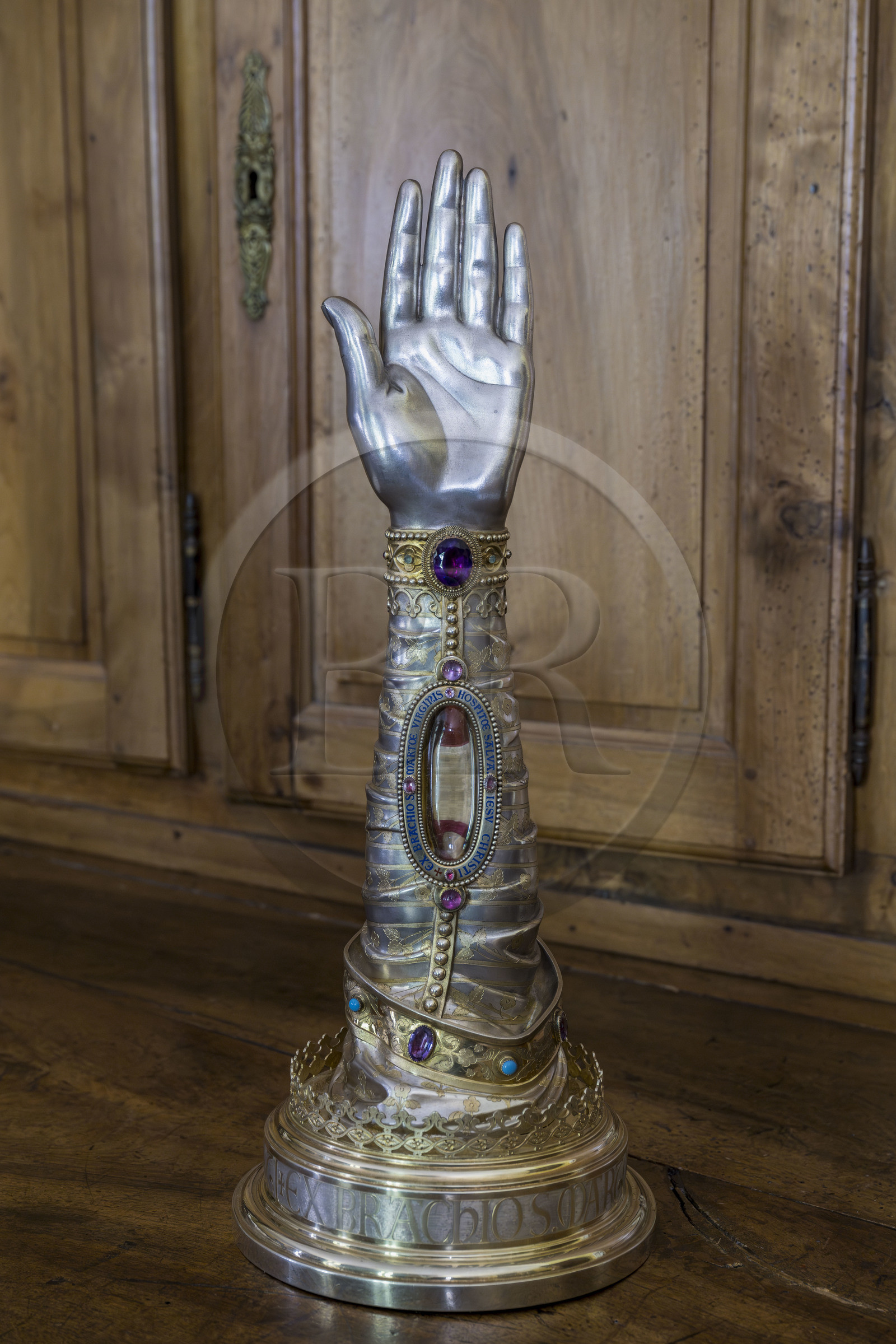 France, Bouches du Rhone, Tarascon, the royal collegiate church of Sainte-Marthe built in the 11th and 12th centuries, reliquary arm of Saint Martha