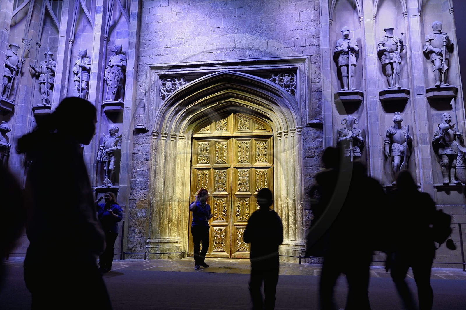 United Kingdom, Hertfordshire, Leavesden, Leavesden Film Studios, Harry Potter Studio Tour London, the scene of the eight Harry Potter movies' making of, the great hall door in Hogwarts School