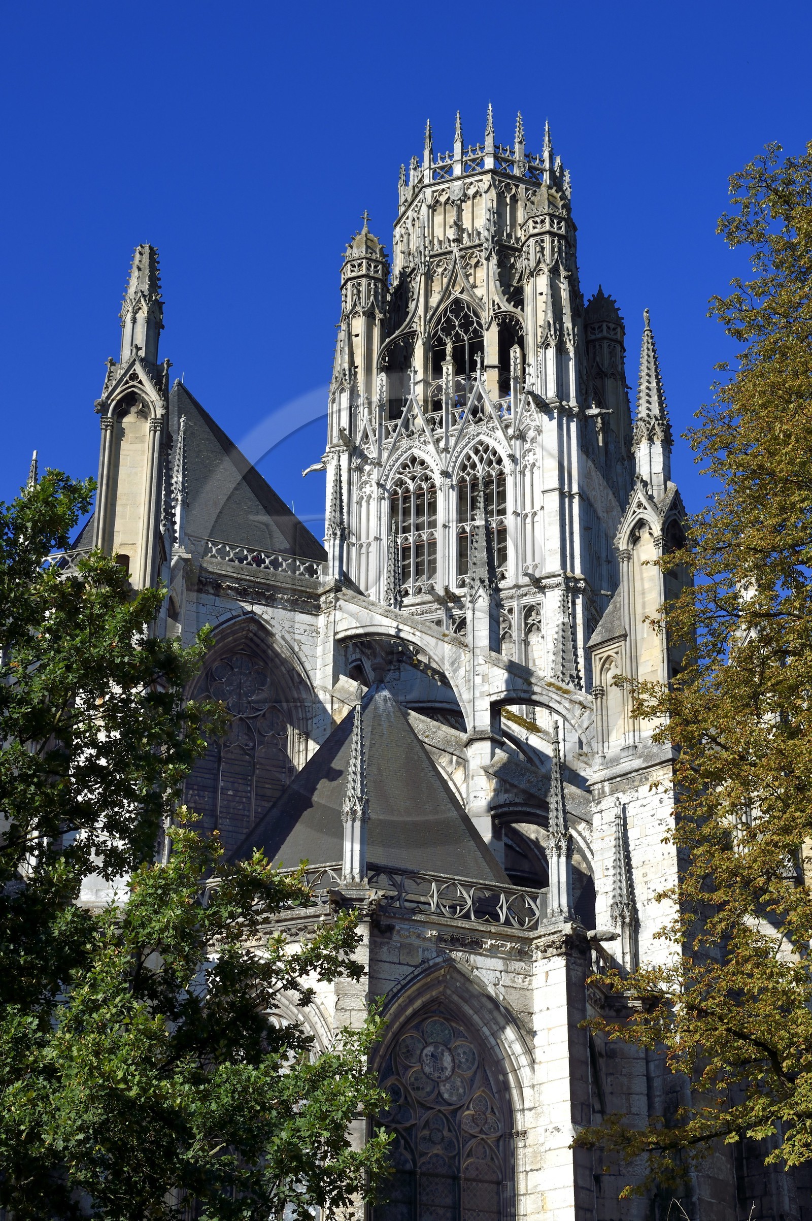 France, Seine Maritime, Rouen,  Church of Saint Ouen (12th–15th century), the so-called crowned bell tower on the cross of the transept
