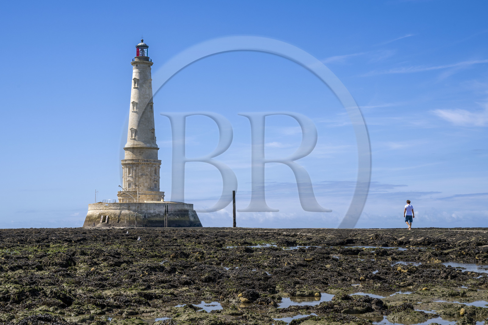 France, Gironde, Verdon sur Mer, lighthouse of Cordouan, listed as World Heritage by UNESCO, and his keeper Benoit Jenouvrier