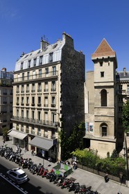 France, Paris (75), La tour (de) Jean-sans-Peur édifiée au 15ème siècle, dernier vestige de l'hôtel des ducs de Bourgogne rue Étienne-Marcel, construite sur l'enceinte Philippe-Auguste