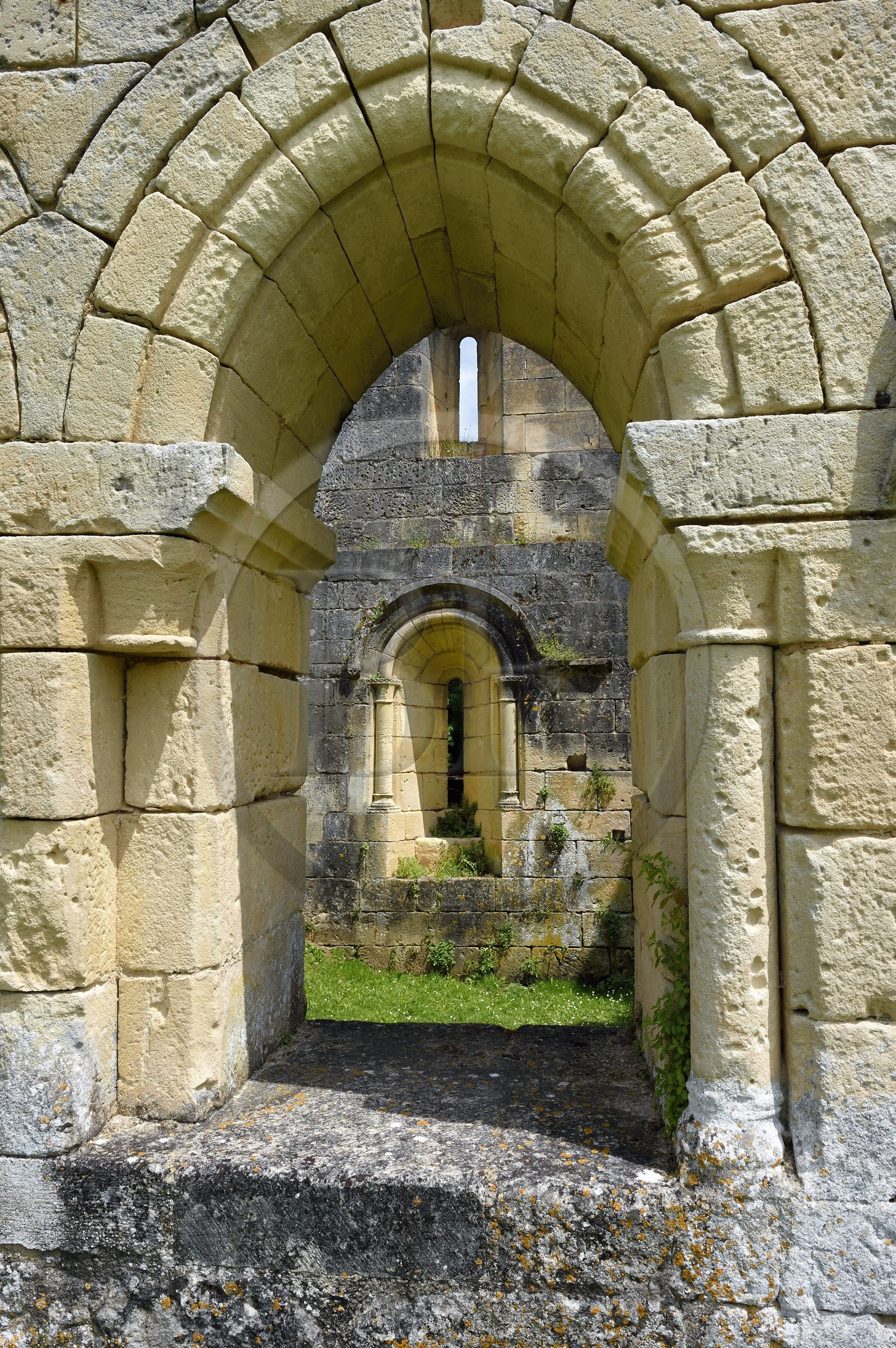 France, Dordogne, Périgord Vert, Cistercian Abbey of Boschaud from the 12th century which belonged to the Abbey of Clairvaux, former location of the cloister