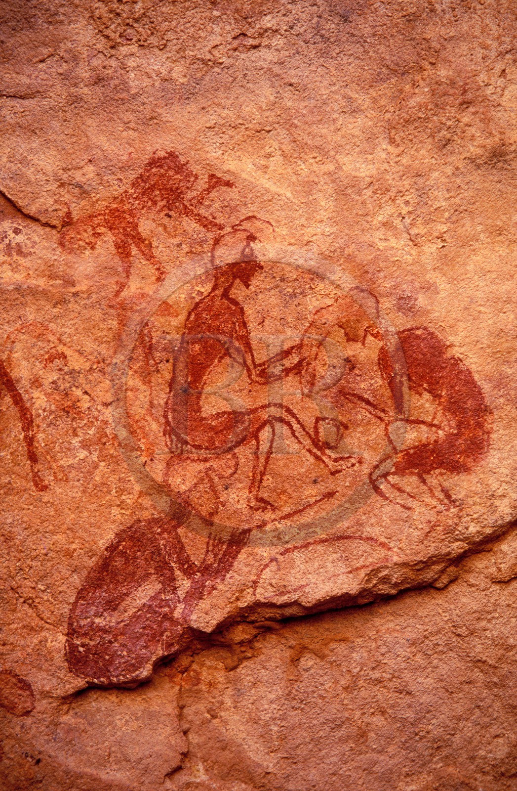 Libya, region of the desert, the Fezzan (Sahara), Tadrart Akacus, rock drawings of Wadi Teshwinat called the Hairdressing salon