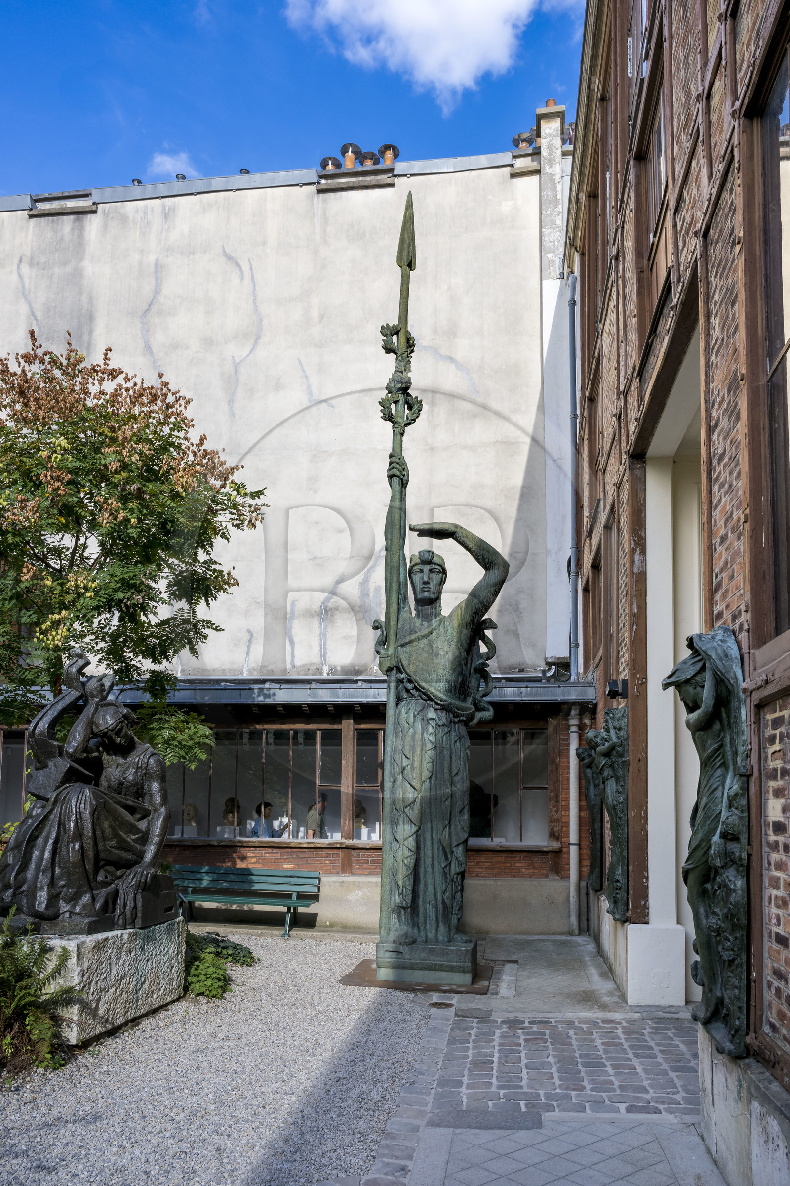 France, Paris (75), le musée du sculpteur Antoine Bourdelle, jardin intérieur