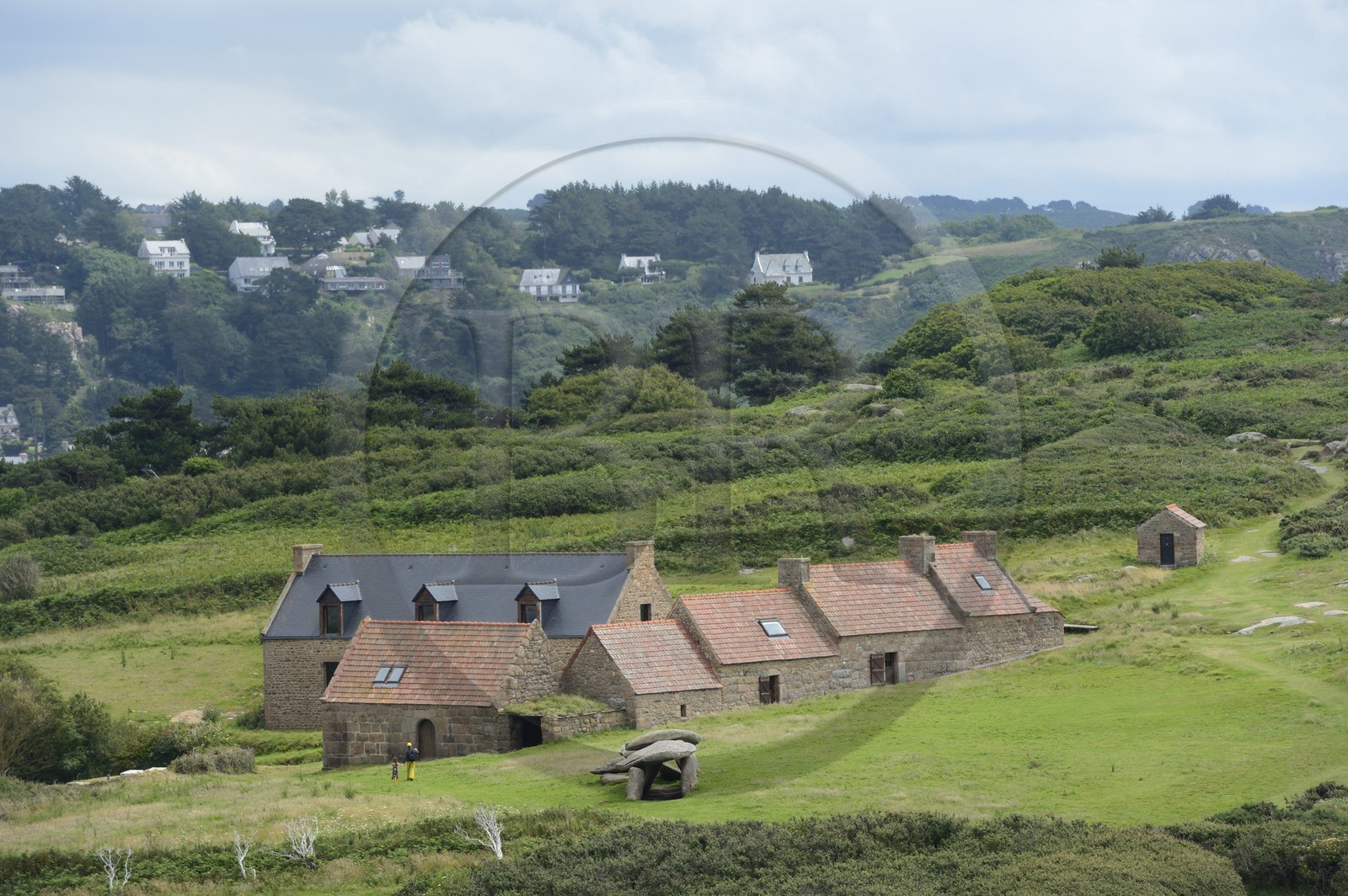 France, Cotes-d'Armor, Cote de Granit Rose (the Pink Granite coast), Trebeurden, covered alley on Milliau island