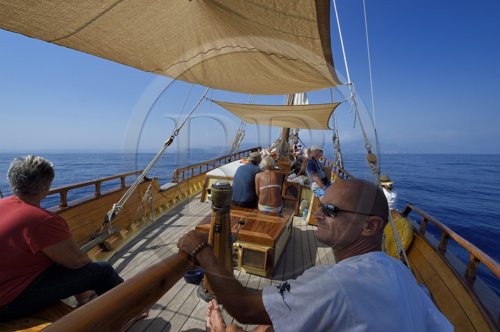 France, Alpes-Maritimes (06), Saint-Jean-Cap-Ferrat, sortie en mer sur le bateau Santo Sospir avec l'association SOS Grand Bleu pour l'observation des dauphins et des baleines dans le Sanctuaire Pelagos