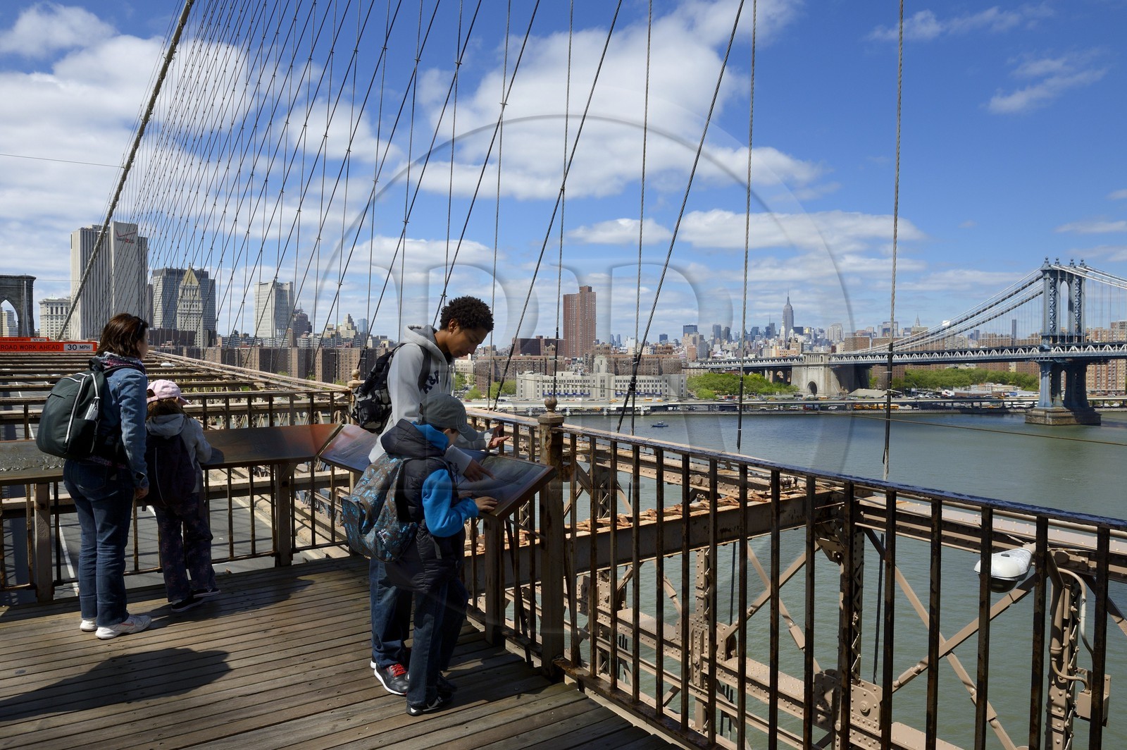 Etats-Unis, New York, Manhattan, le pont de Brooklyn