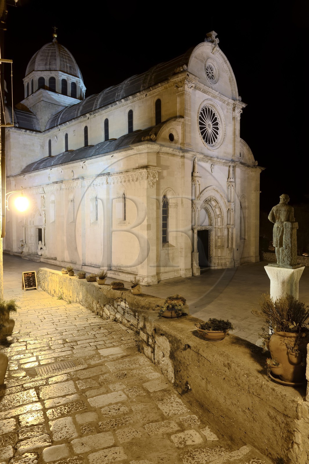 Croatie, Dalmatie, côte dalmate, Sibenik, cathédrale Saint-Jacques classée Patrimoine Mondial de l' UNESCO
