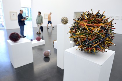 Suède, Comté de Vasterbotten, Umea, parc de sculpture d'Umeladen, galerie Andersson Sandström