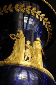 France, Yvelines, Chateau de Versailles, listed as World Heritage by UNESCO, Sevre vase with Empire Style given for the wedding of Napoleon and Marie Louise in the Musee parlant (the Talking Museum, audiovisual trail in the French History)