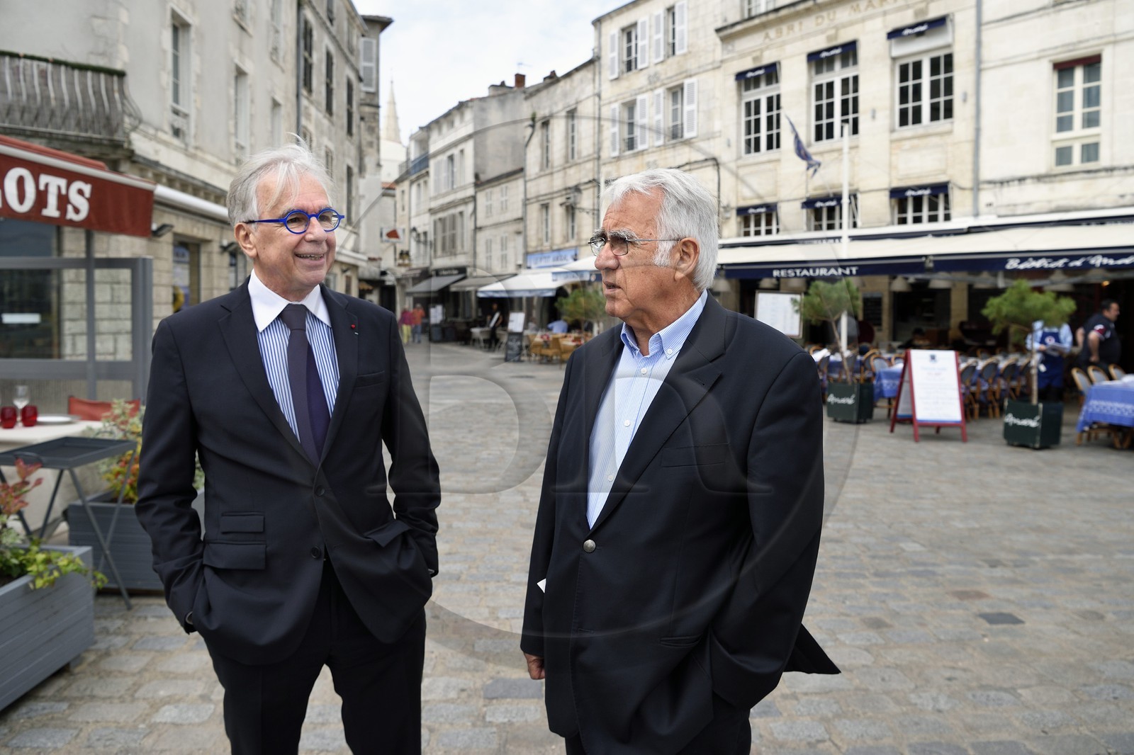 France, Charente-Maritime (17), La Rochelle, Maxime Bono, ancien maire de La Rochelle (à gauche) et Jean Ferru (à droite)