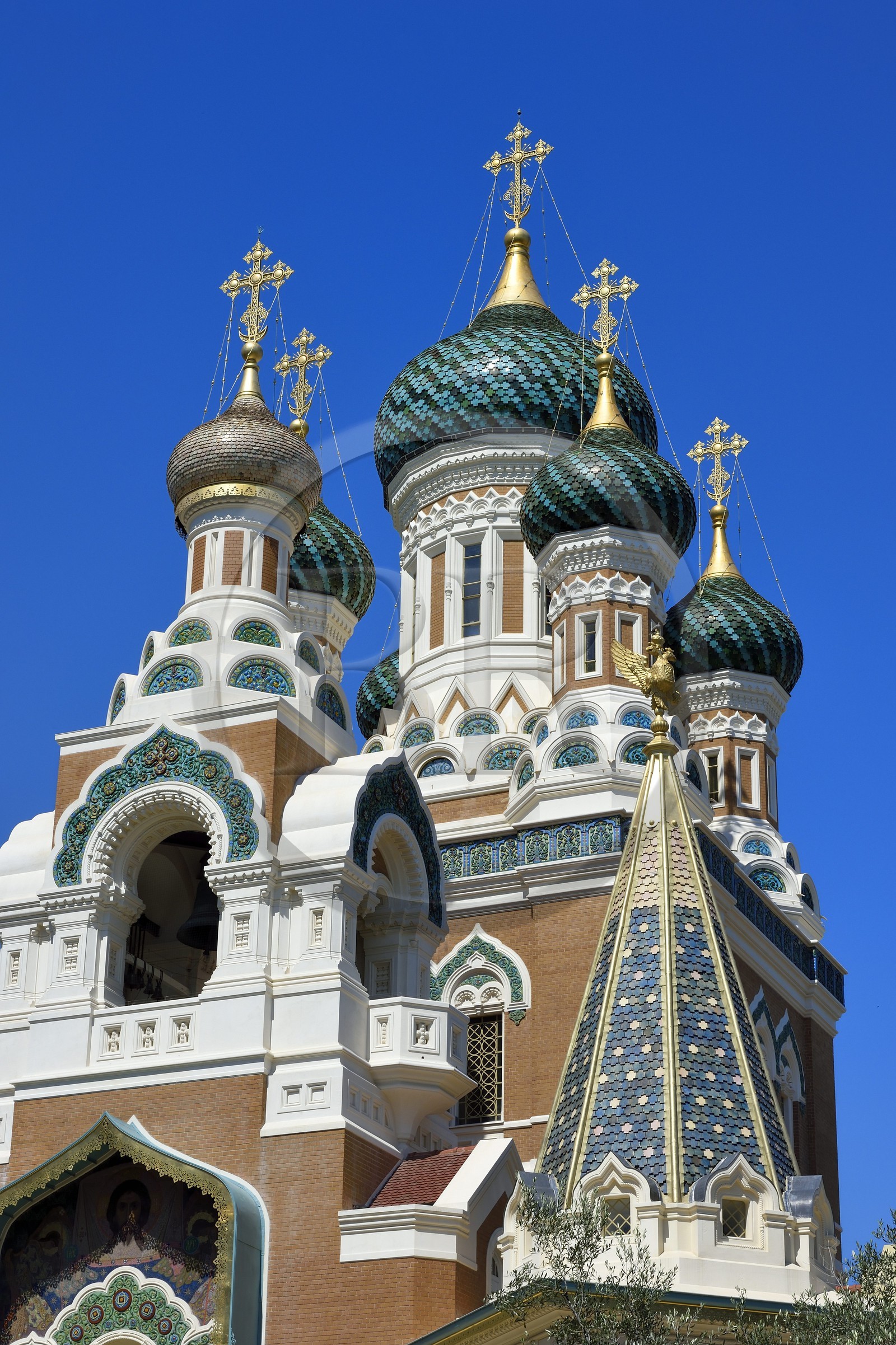 France, Alpes-Maritimes (06), Nice, la cathédrale orthodoxe russe Saint-Nicolas et Sainte-Alexandra construite en 1859 sur le boulevard Tzarévitch
