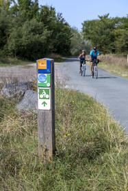 France, Charente-Maritime (17), Saint-Laurent-de-la-Prée, piste cyclable de la Vélodyssée et de la Flow vélo