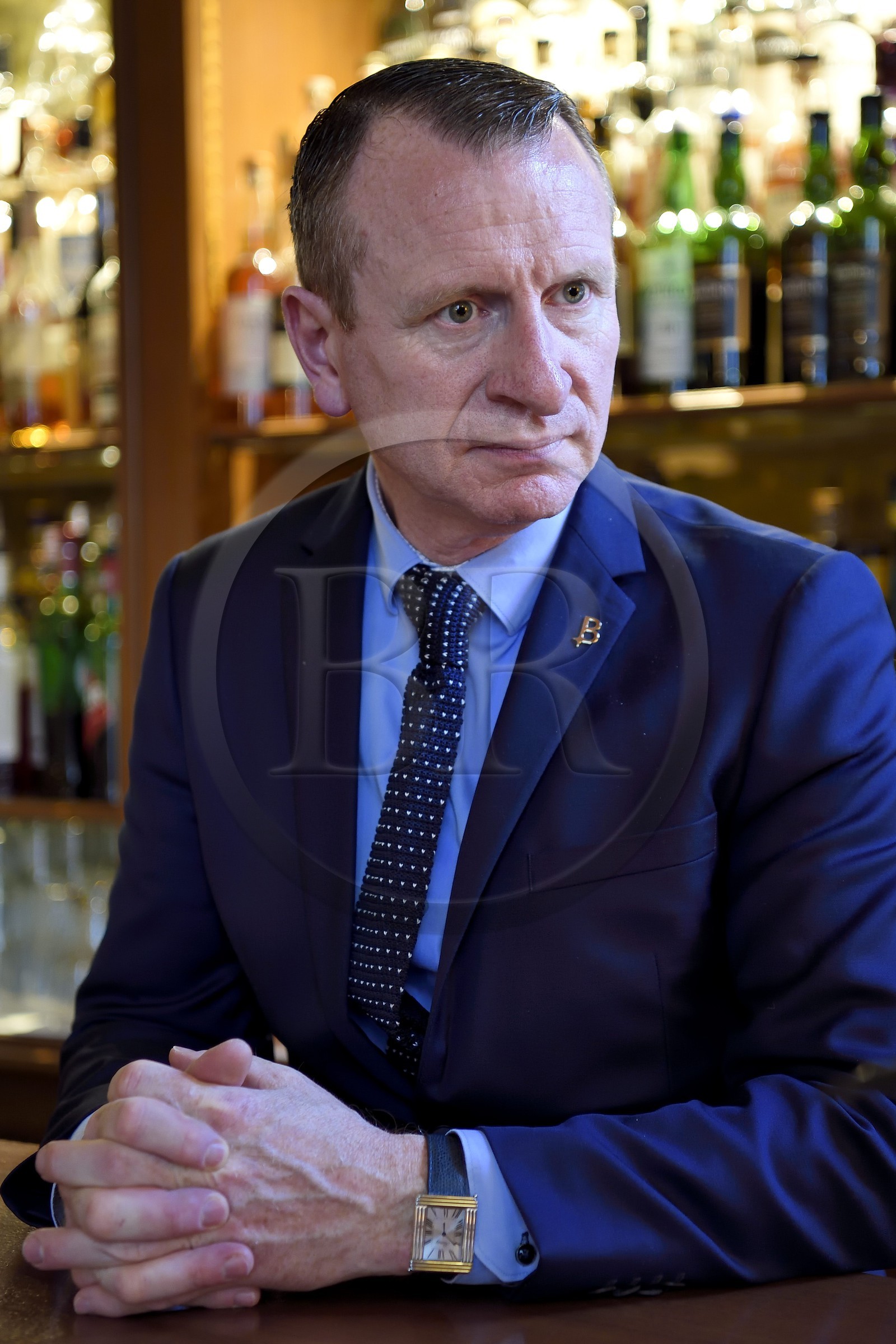 France, Calvados (14), Pays d'Auge, Deauville, Bar de l'Hotel Normandy Barriere, le chef barman Marc Jean