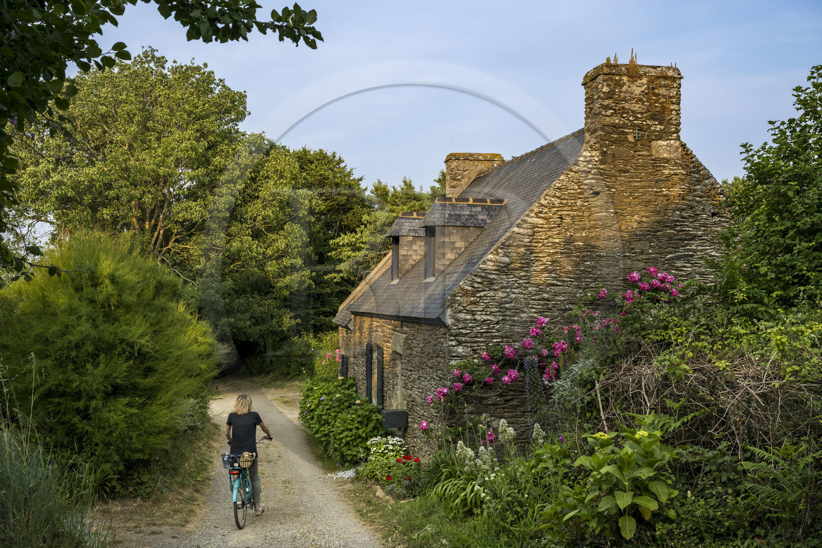 France, Morbihan (56), Ile de Groix, Kerohet, maison traditionnelle
