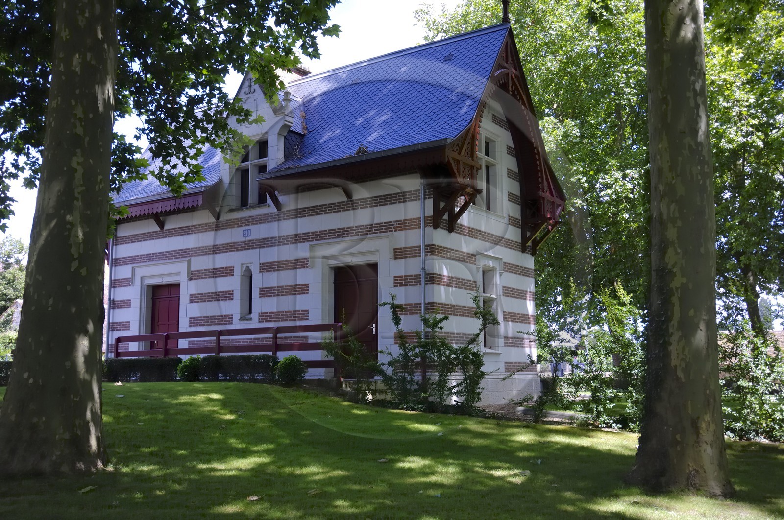 France, Indre et Loire, Chateau de Chenonceau, former small railway station outside the area