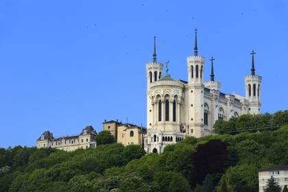 France, Rhône (69), Lyon, site historique classé Patrimoine Mondial de l'UNESCO, Basilique Notre Dame de Fourvière