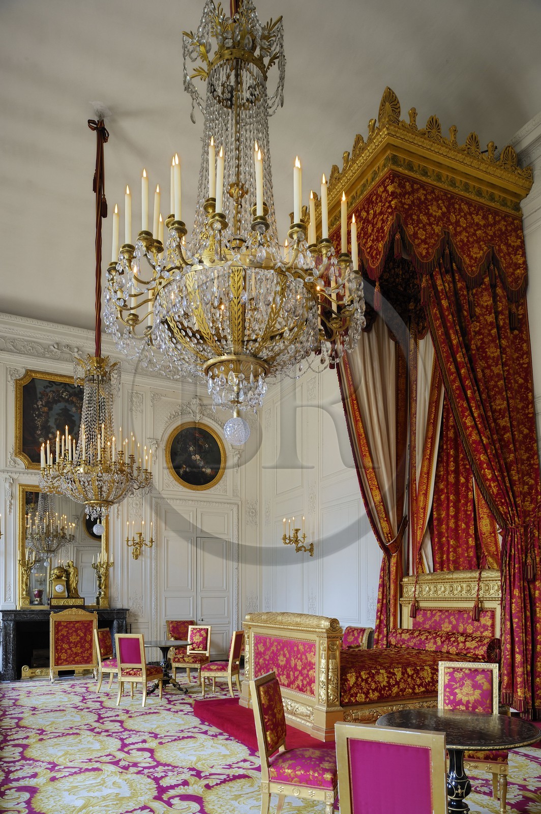 France, Yvelines (78), château de Versailles, classé Patrimoine Mondial de l'UNESCO, le Grand Trianon, chambre de la Reine des Belges