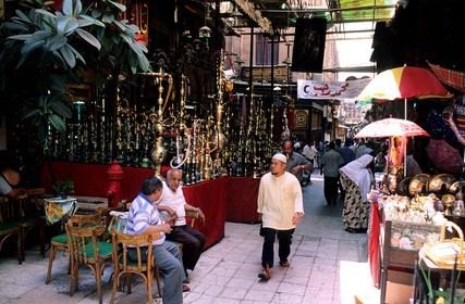Egypte, Le Caire, la vieille ville musulmane, bazar Khan-El-Khalili