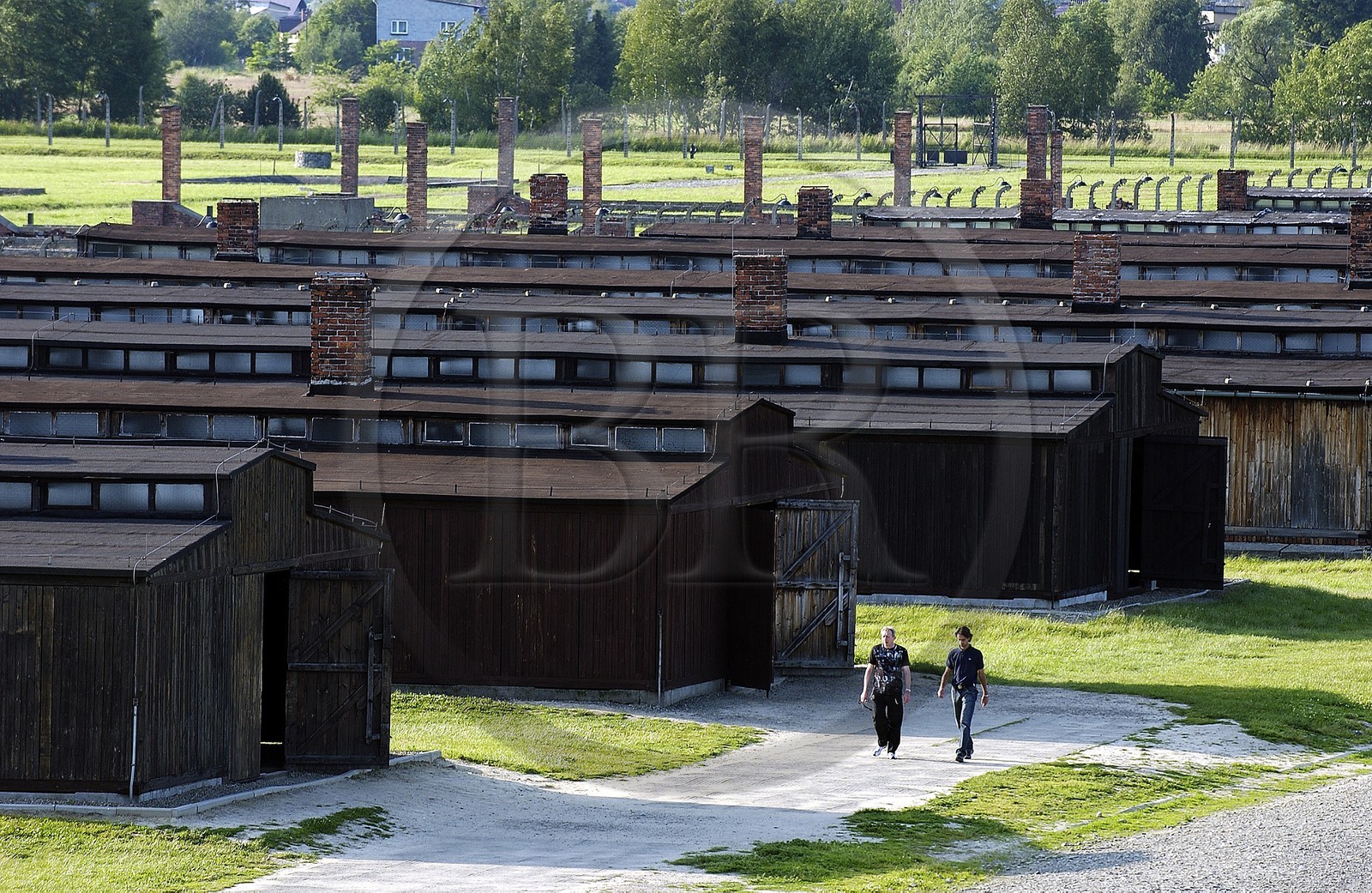 Pologne, région de la Petite-Pologne, environs de Cracovie, village d' Oswiecim, camp d' Extermination d' Auschwitz-Birkenau, quelques baraquements sont conservés