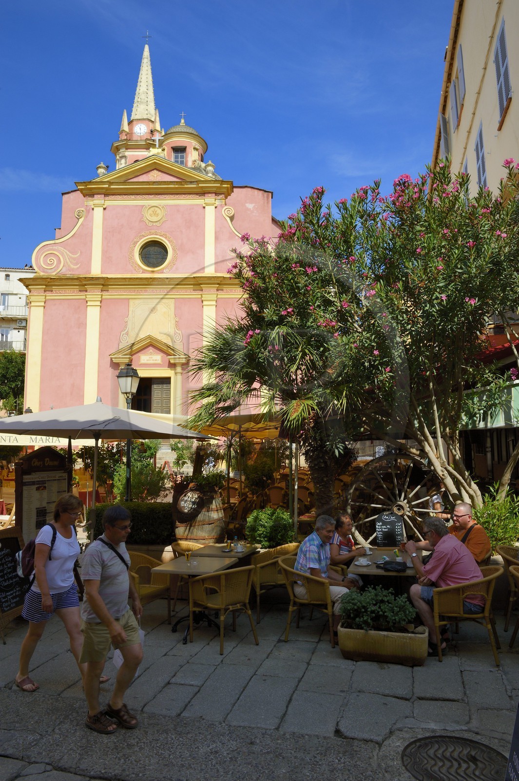 France, Haute Corse, Calvi, place Crudeli, Sainte-Marie-Majeure church
