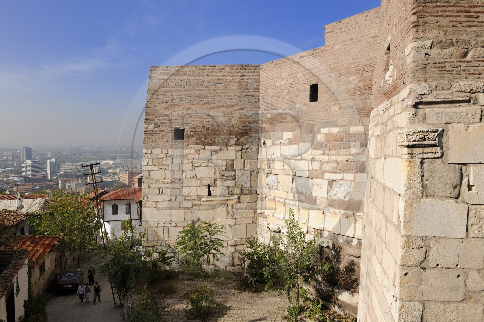 Turkey, Central Anatolia, Ankara, the old town, the citadel ramparts partly built with stones from the Antic Time