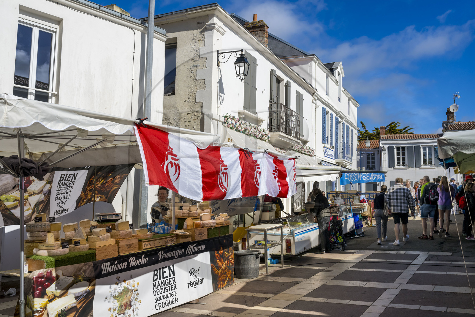 France, Vendée (85), Saint-Gilles-Croix-de-Vie, le marché dans le quartier Saint Gilles