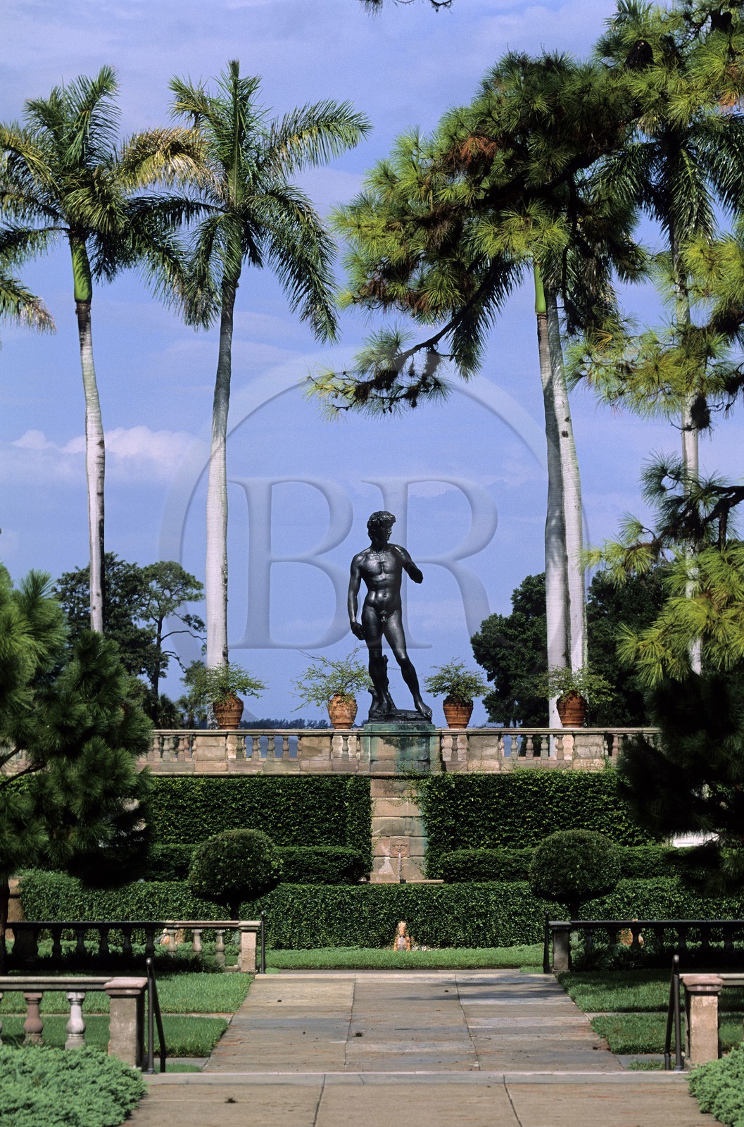 United States, Florida, Gulf Coast, Sarasota, Ringling Museum of art, the copy of the David of Michel-angel in the gardens