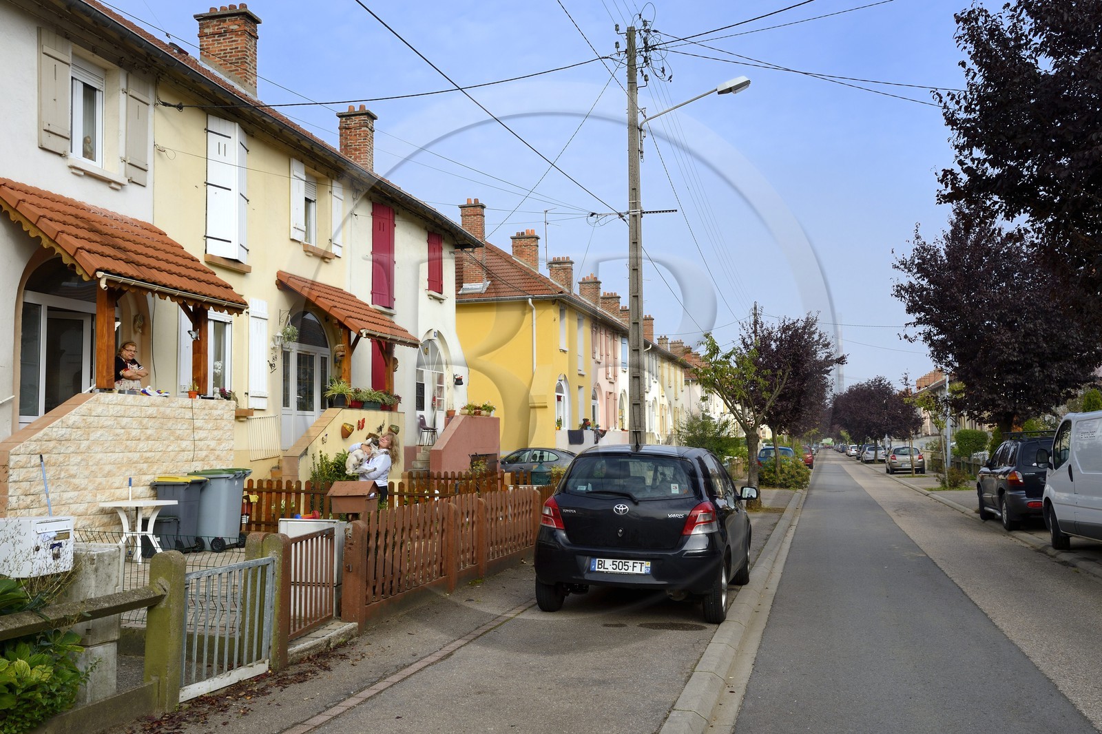 France, Moselle (57), Vallée de la Fensch, Serémange, cité ouvrière Albert Bosment, quartier pour familles nombreuses appelée la grande colonie