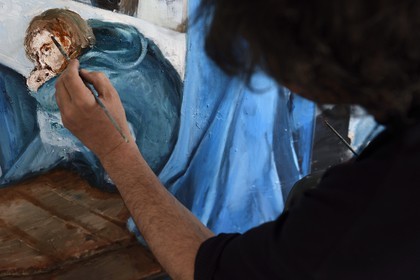 France, Val-de-Marne, Yvry-sur-Seine, Workshop of Fred Kleinberg, work for the exhibition Odyssée (Odyssey)