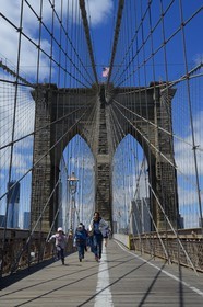 Etats-Unis, New York, Manhattan, le pont de Brooklyn