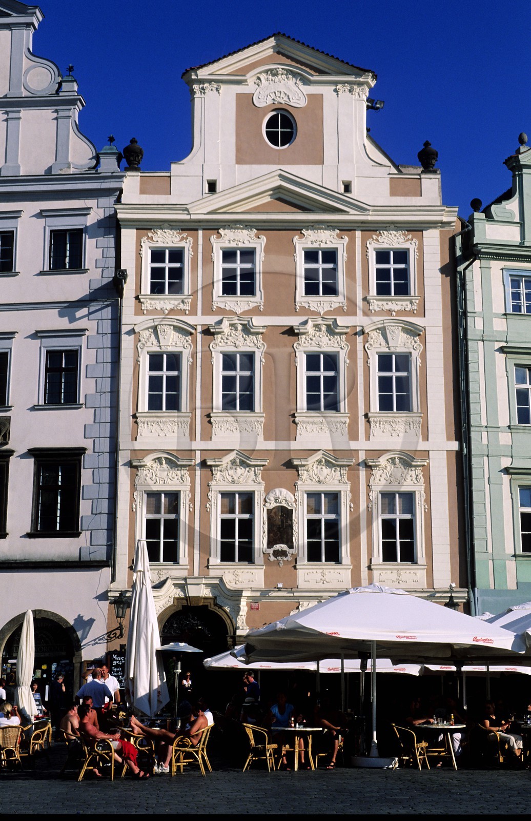 République Tchèque, Prague, Staré Mesto, place de la vieille ville, façades de style Renaissance et baroque