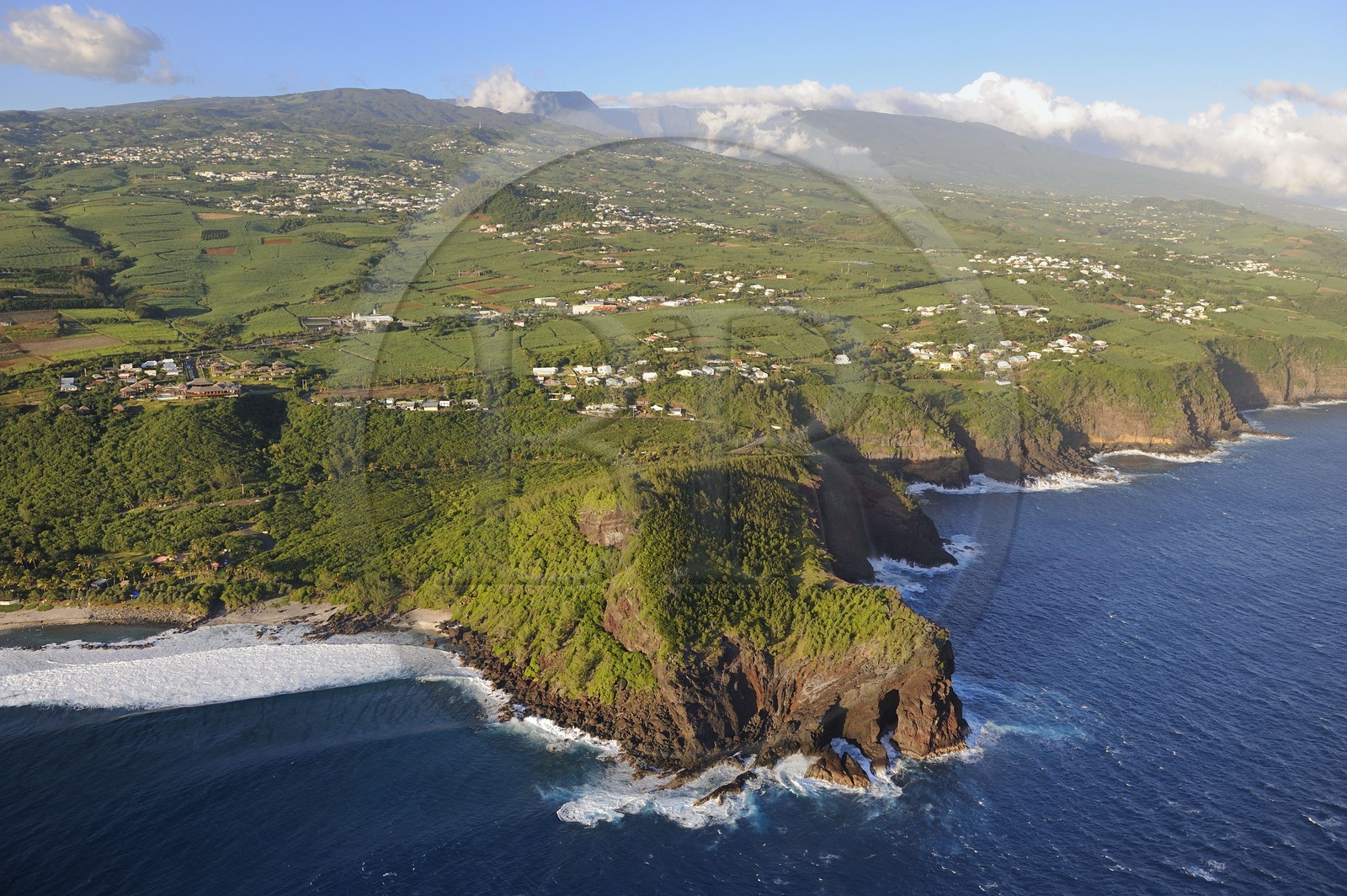 France, Reunion Island (French overseas department), southern coast, Grande Anse (aerial view)