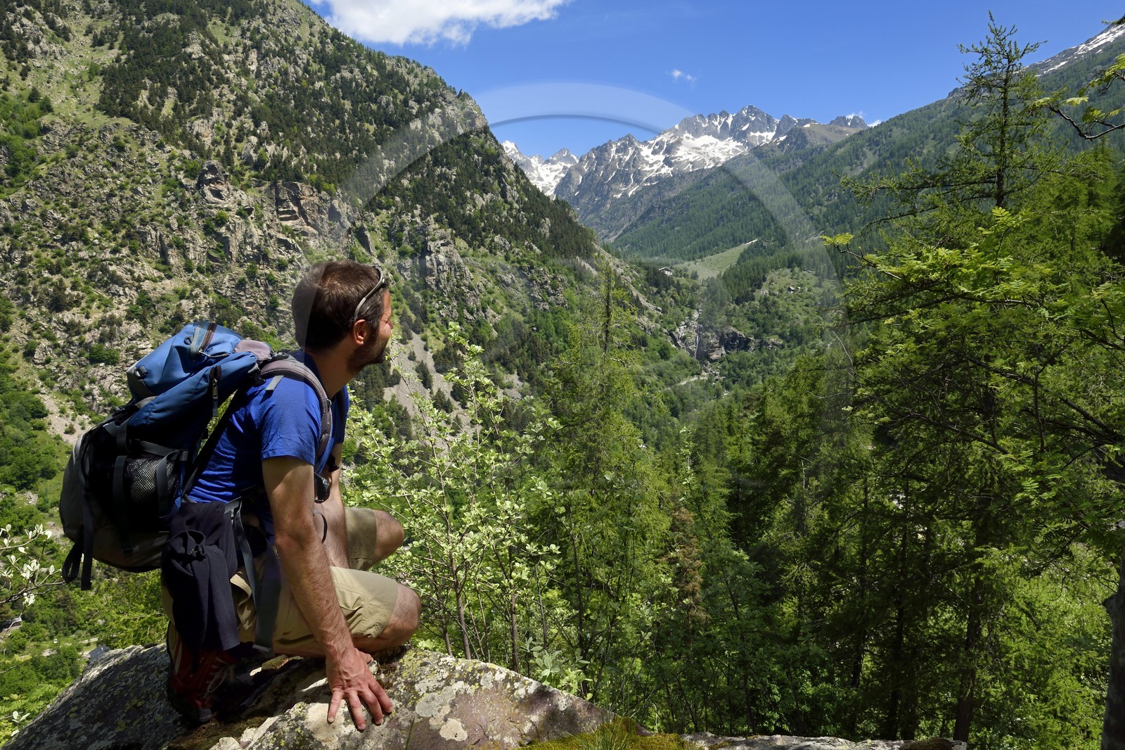 France, Alpes-Maritimes (06), parc national du Mercantour, Haute-Vésubie, vallon de la Gordolasque, le guide de randonnée Gabriel Rougerie
