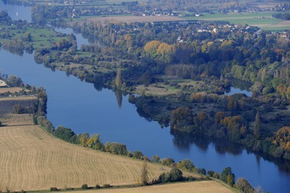 France, Eure (27), la Seine en aval de Vernon (vue aérienne)