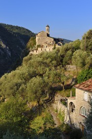 France, Alpes-Maritimes, the hilltop village of Peillon