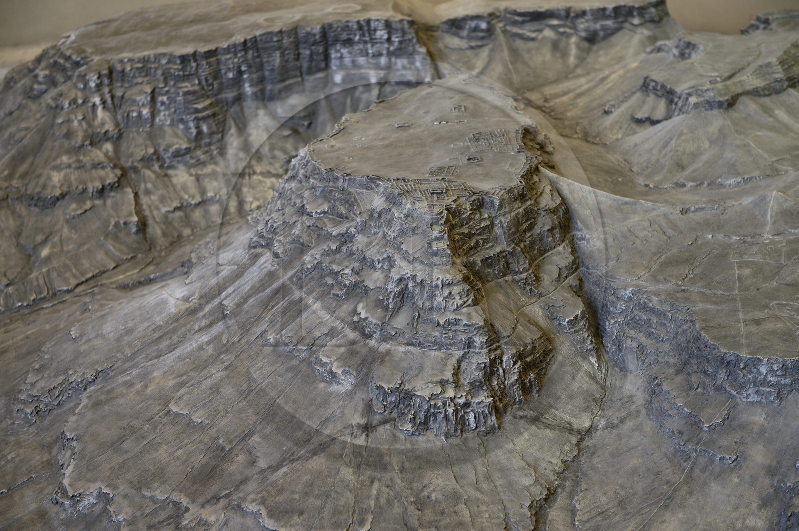 Israel, Negev Desert, Masada fortress model, listed as World Heritage by UNESCO