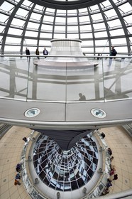 Allemagne, Berlin, Reichstag, dome en verre du Bundestag (parlement allemand depuis 1999) de l'architecte Sir Norman Foster
