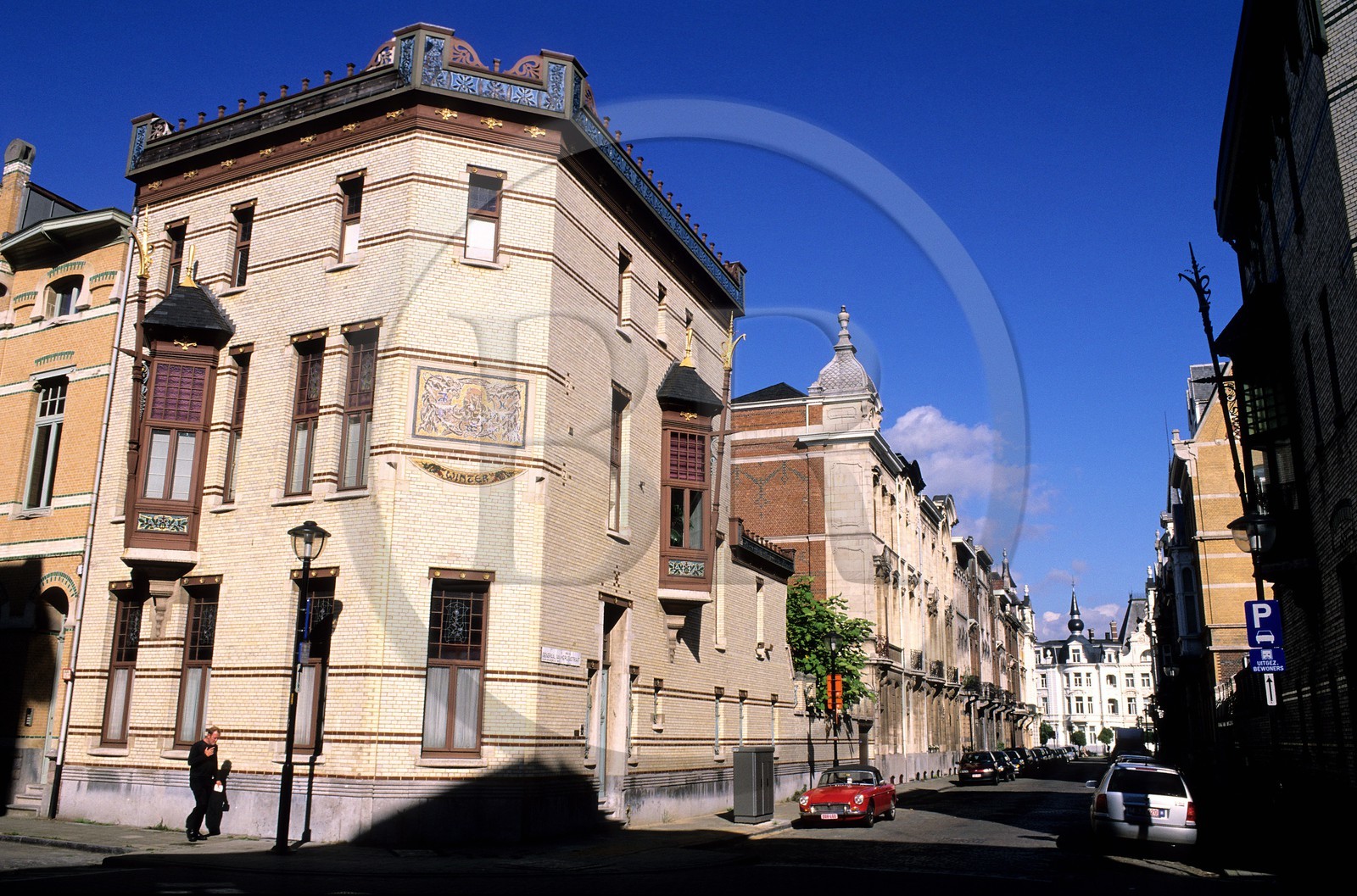 Belgique, Flandre, Anvers (Antwerpen), quartier Zurenborg, une des quatre maisons se faisant face dites des 4 Saisons