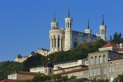 France, Rhône (69), Lyon, site historique classé Patrimoine Mondial de l'UNESCO, Basilique Notre Dame de Fourvière