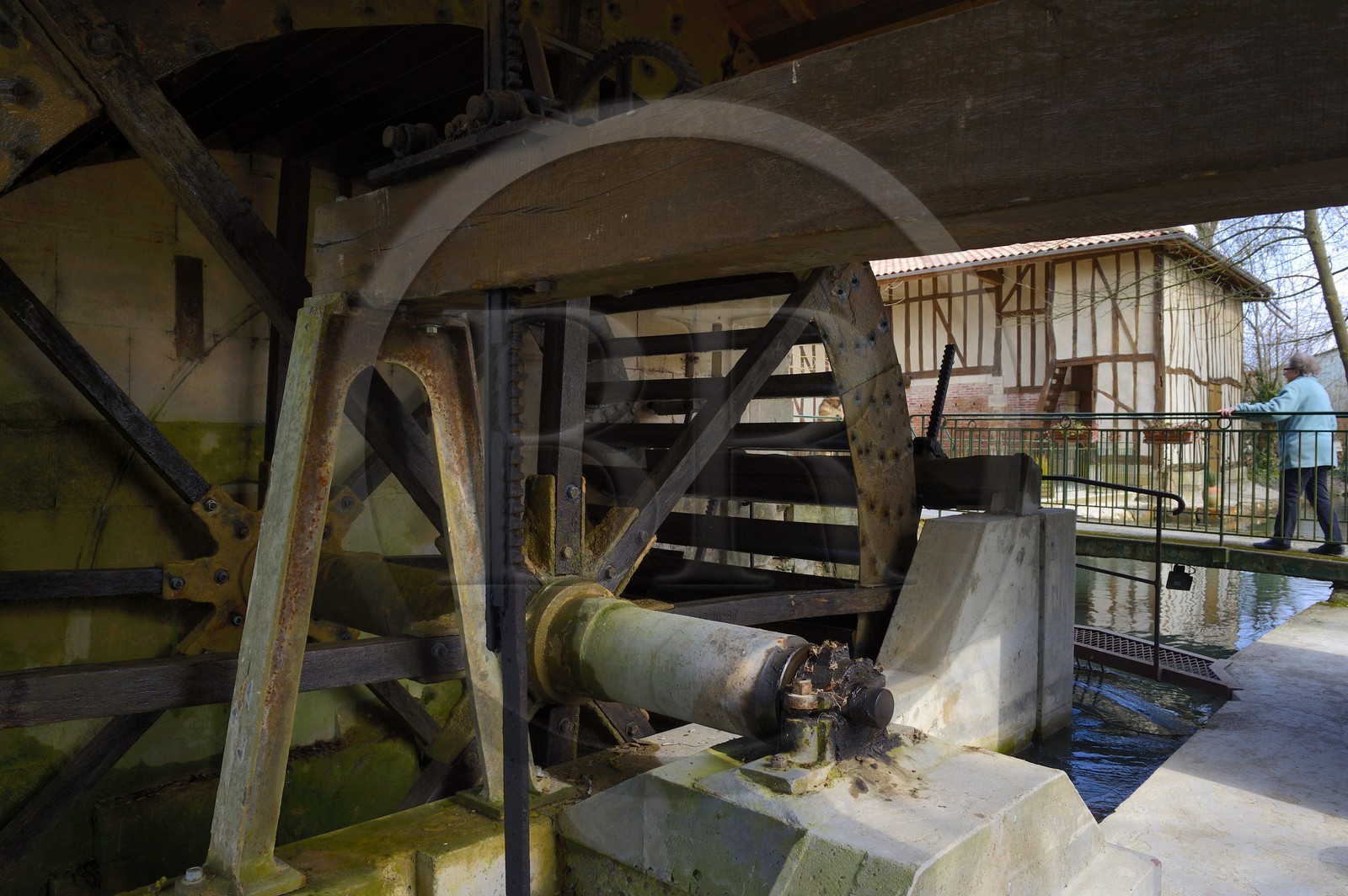 France, Marne, village of Saint-Amand-sur-Fion, half timbered former mill, the watermill of the Commandery