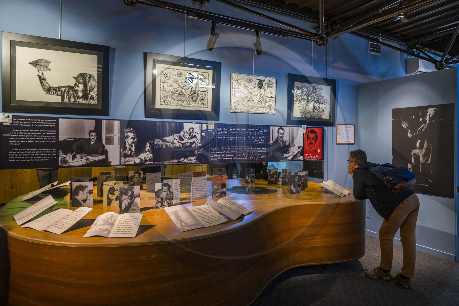 France, Hérault (34), Sète, Espace Georges Brassens, musée consacré à l’auteur-compositeur-interprète Georges Brassens